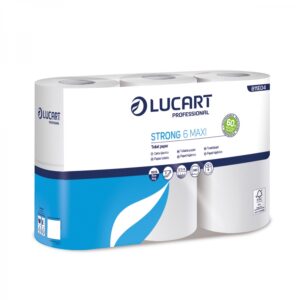 Carta igienica 2 veli in pura cellulosa 300 strappi Lucart Professional Strong Maxi conf. 6 rotoli