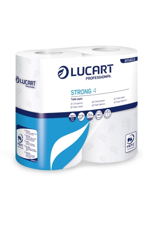 Carta igienica a rotolo Strong 4 - 2 veli - bianca conf. 4 pz. Lucart Professional
