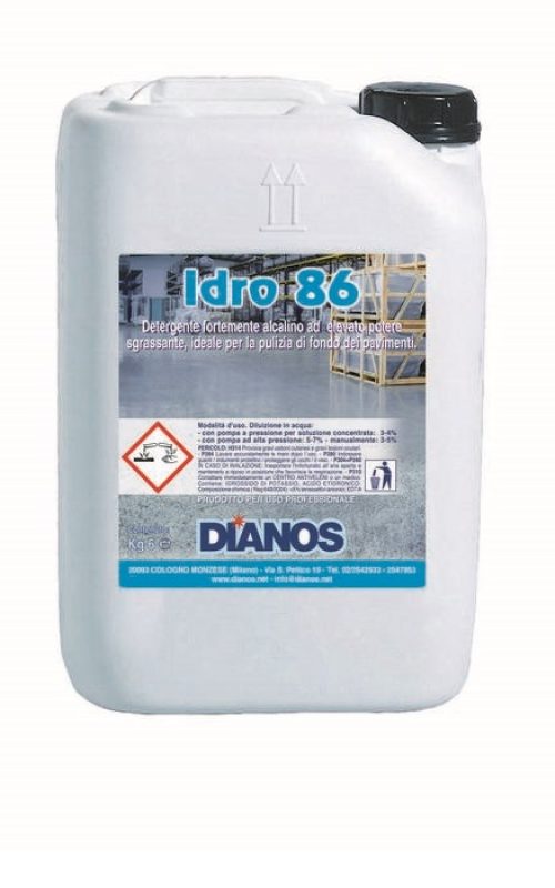 Detergente fortemente alcalino ideale per la pulizia di fondo di pavimenti e superfici, che richieda la rimozione di grassi di qualsiasi origine (vegetale, animale, minerale).